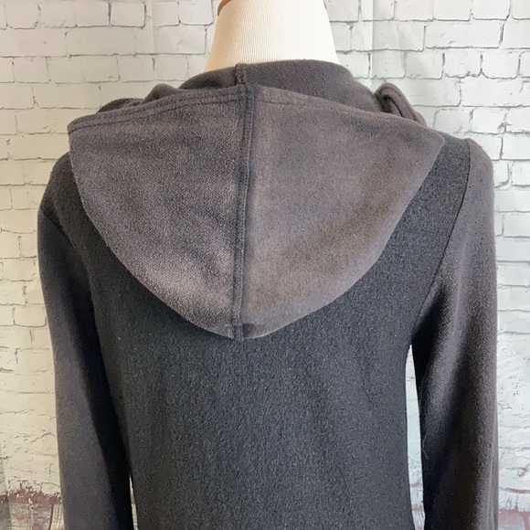 Free People Coat Black Drippy Wool Jacket S Asymmetrical Granola  Boho Festival - Picture 12 of 16